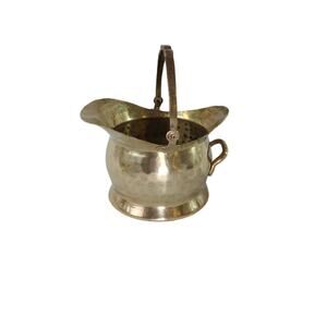 Vintage Small Hammered Brass Coal Scuttle